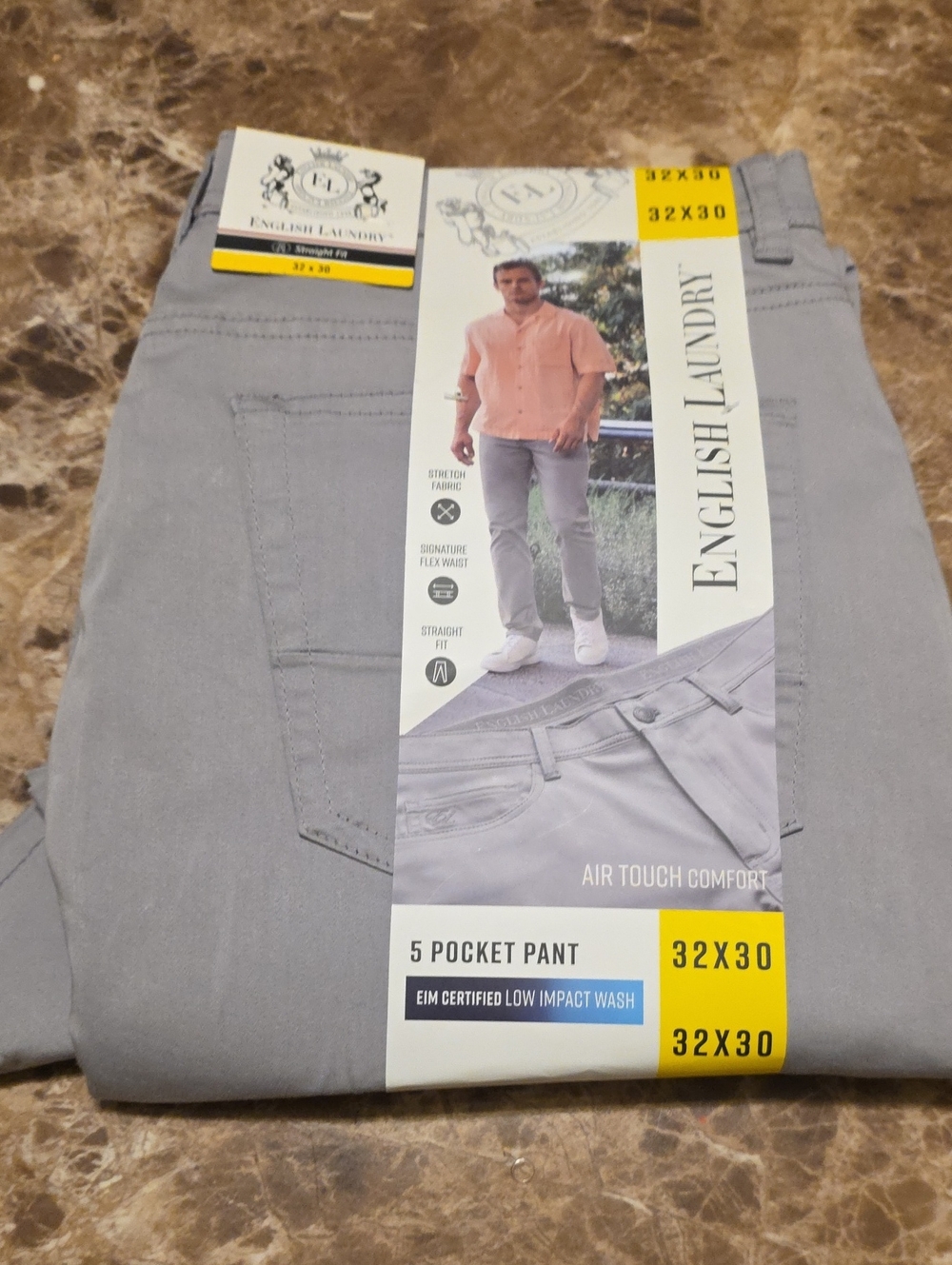 English Laundry Men's Straight 5-Pocket Pant - Light Gray